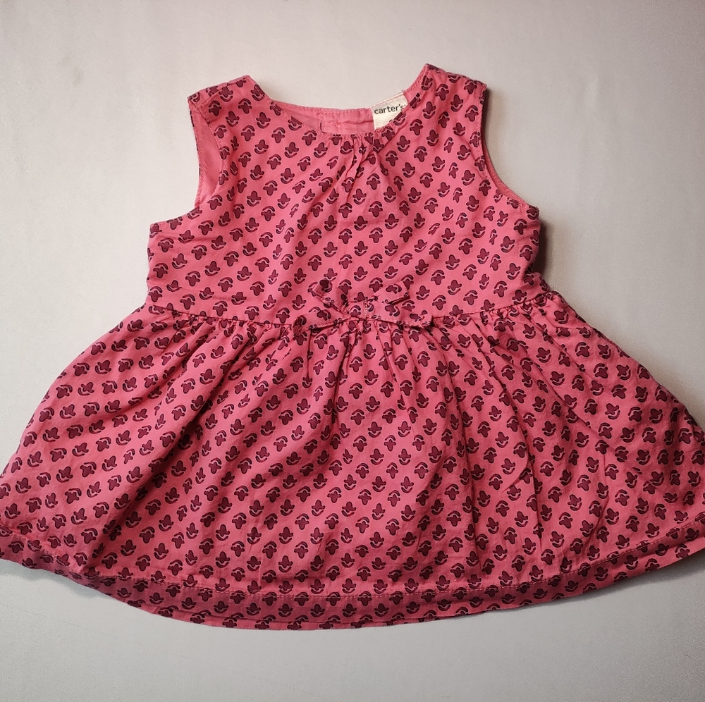 Carter's Pink Dress with Black Floral Design
